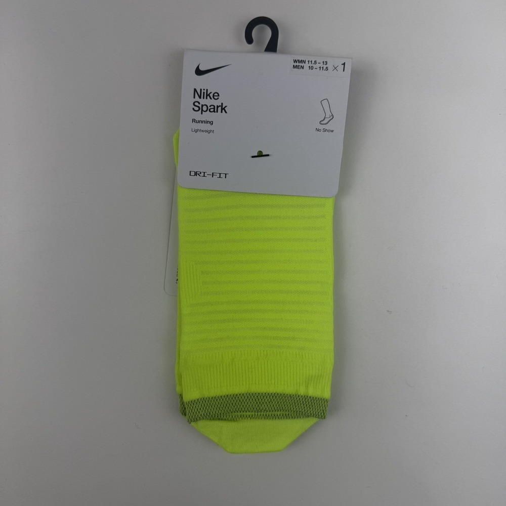New Womens Nike Spark Lightweight Yellow Running No Show Socks Size 11.5-13
